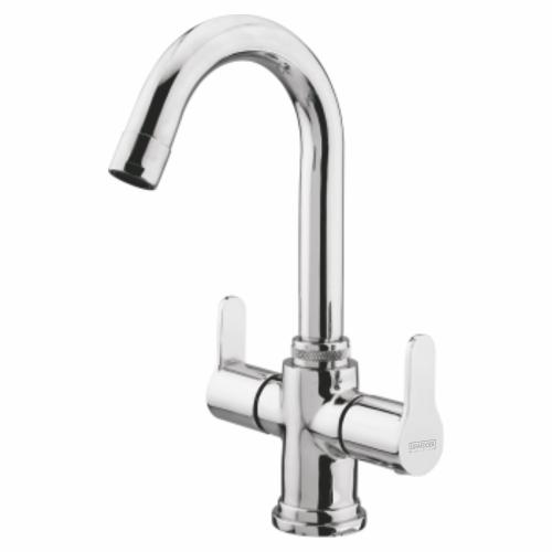 Centre Hole Basin Mixer with Swinging J Spout Chrome